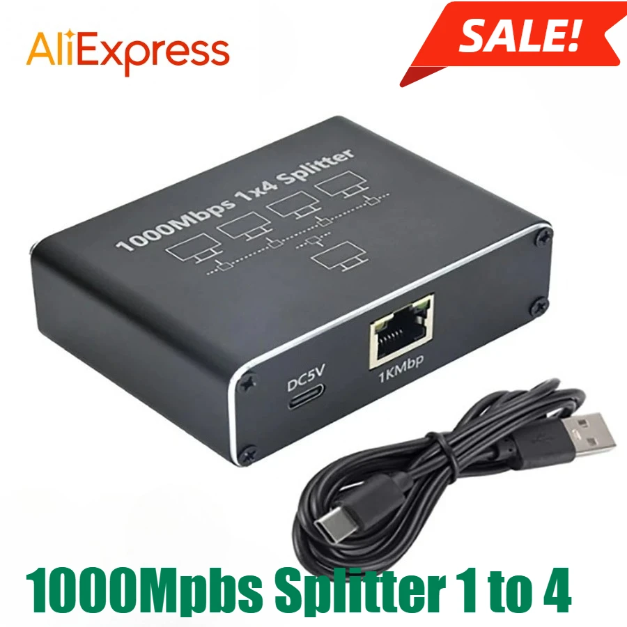 جيجابت إيثرنت الفاصل 1 إلى 2/3/4 1000Mbps RJ45 LAN...