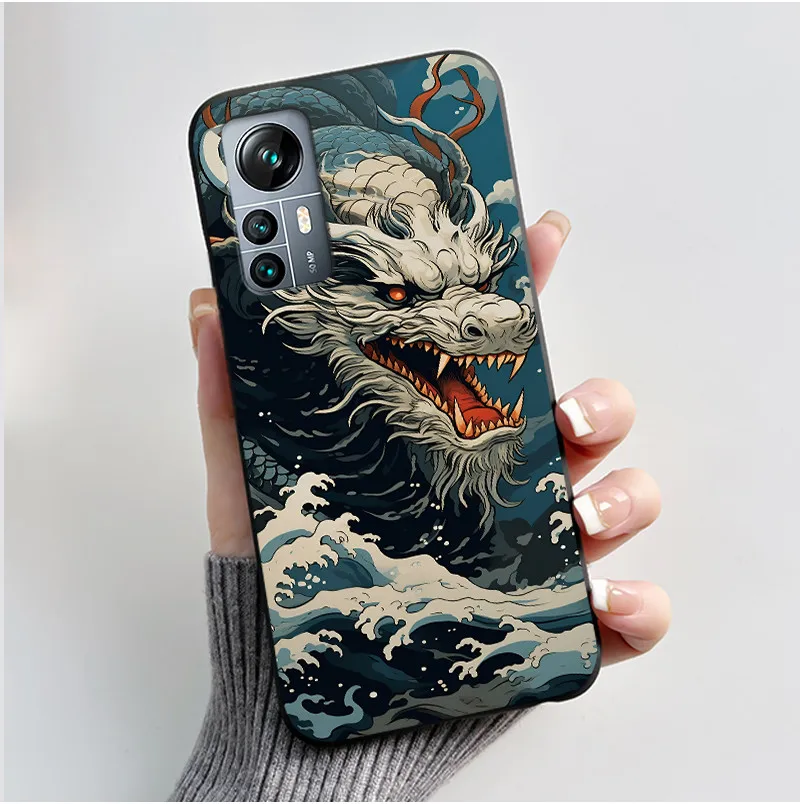 Black Shockproof Soft Shell Phone Case with Lucky Rabbit and Floral Pattern