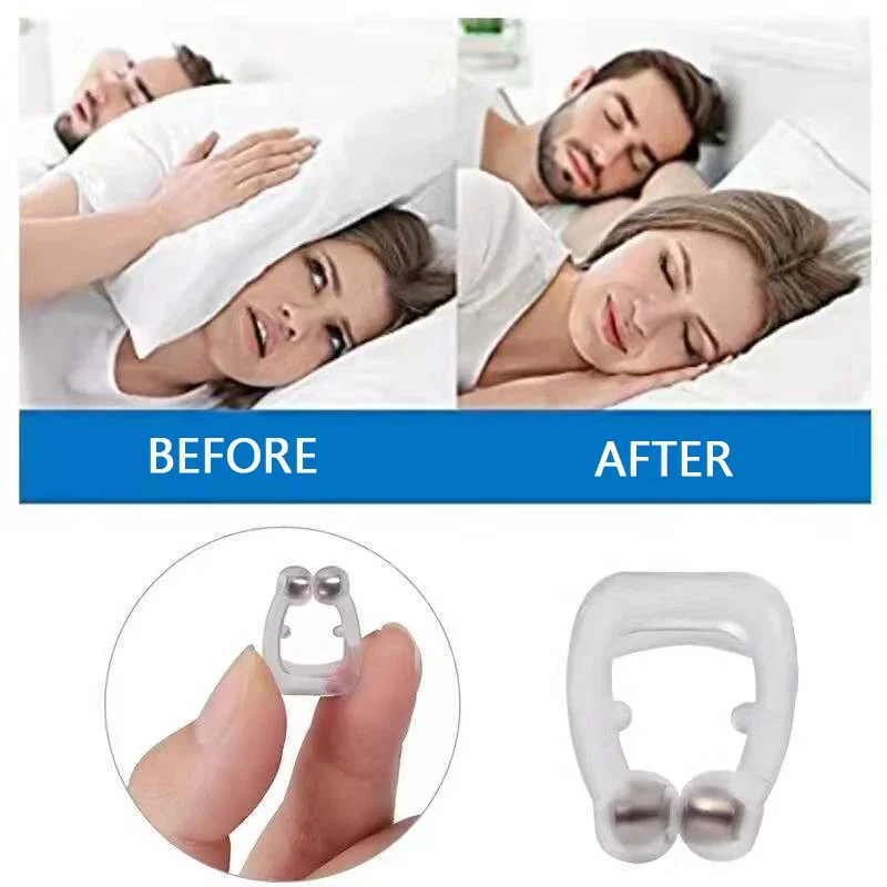 Anti Snore Stop Snoring Nose Clip Silicone Magnetic Sleep Tray Sleeping Aid Apnea Guard Night Device with Case