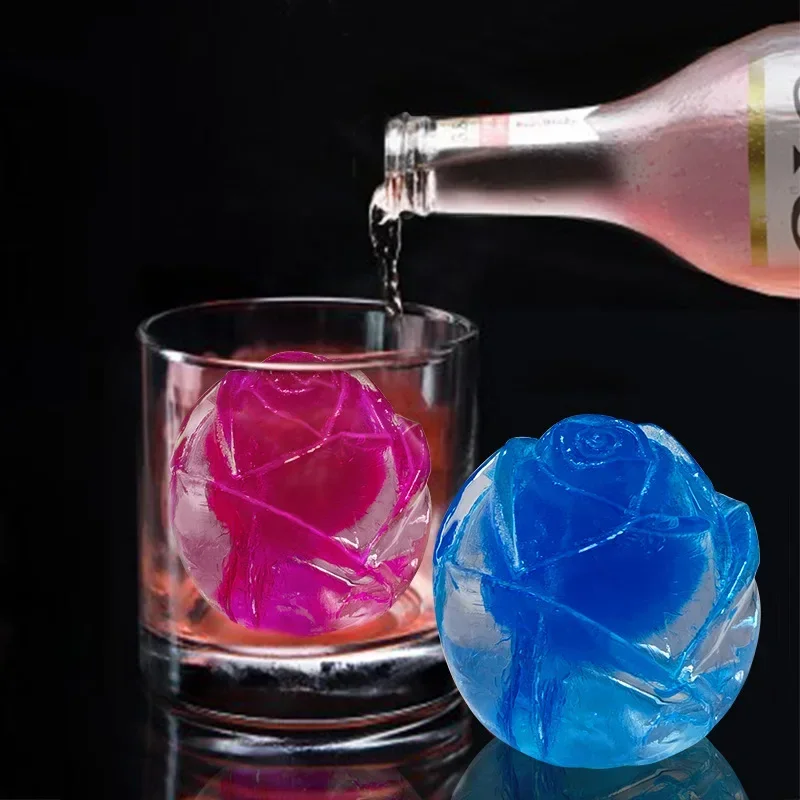 3D Rose Ice Molds Kitchen 1.3 Inch Small Ice Cube Trays Make 9