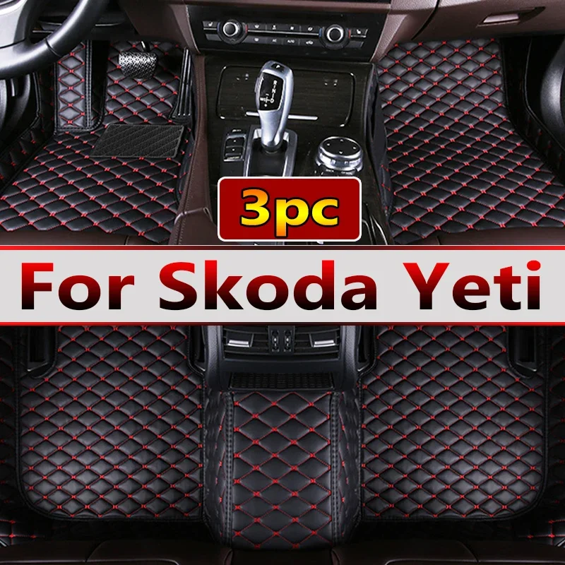 

Car Mats For Skoda Yeti 5L 2010~2017 Leather Floor Mat Auto Carpets Rugs Anti Dirt Pad Car Accessories Interior Parts 2011 2012