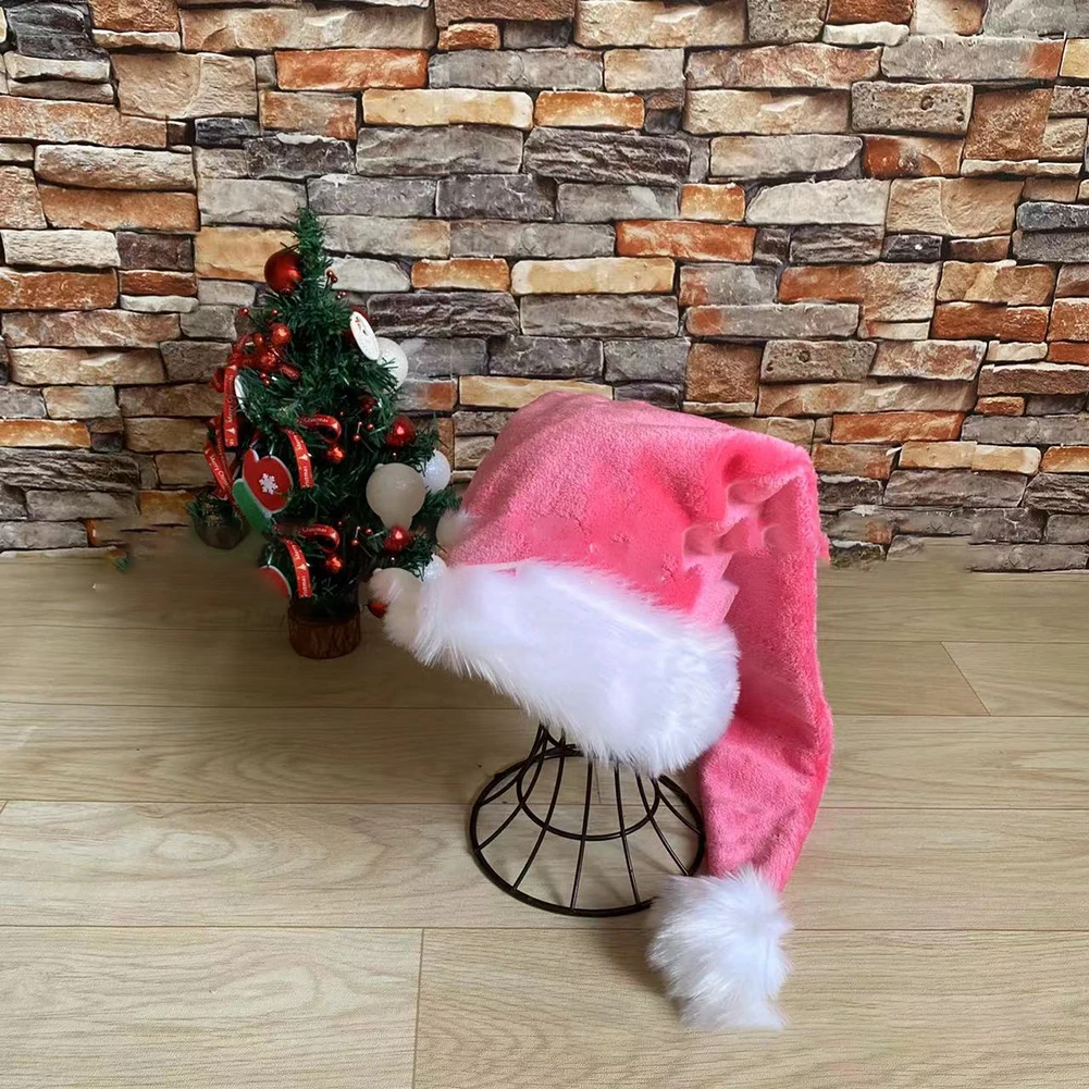 Christmas Black Red Plush Hat Santa Novelty Hat Kids Christmas Decorations For New Year Home Santa Claus Gift Party Supplies