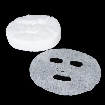 100pcs maschera facciale usa e getta fai da te morbida Non tossica pura maschera facciale foglio strumenti di bellezza maschera facciale in cotone traspirante foglio di carta
