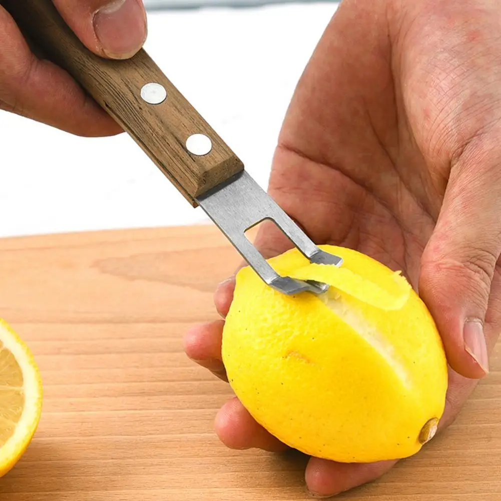 Éplucheur de fruits et légumes avec manche en bois, trancheuse