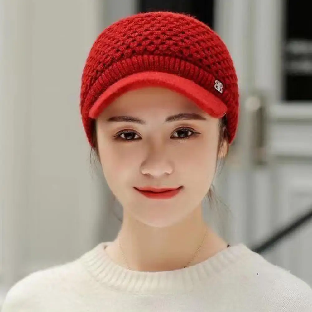 

Women Hat Exquisite Solid Color Peaked Winter Thermal Ladies Knit Cap for Daily Life Female Hat Ladies Hat