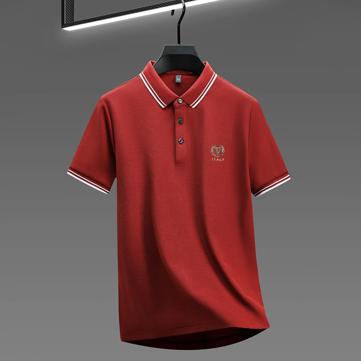 Men’s casual short sleeve polo shirt with printed design