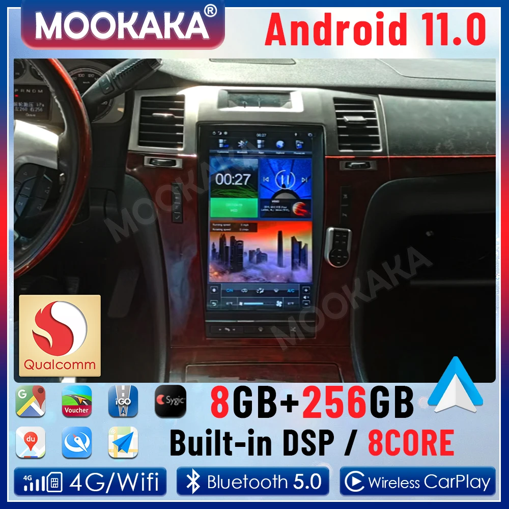 

2 Din Android 11.0 8+256G Car Radio Multimedia Player For Cadillac Escalade 2007-2014 GPS Navi Auto Stereo Head Unit DSP Carplay