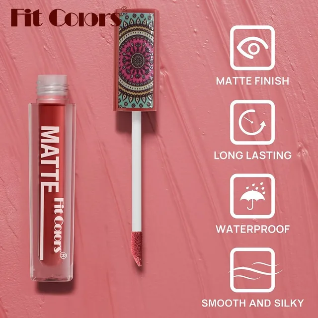 6Colors Waterproof Liquid Lipstick Matte Velvet Clay Texture Lip Gloss Bohemian Style Earth Brown Lasting Non Stick Cup Makeup