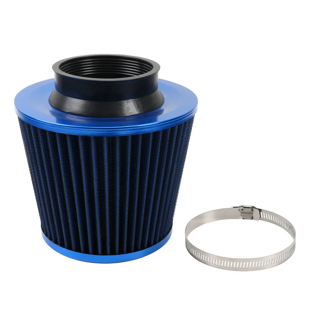 Neuer 76MM Eisen-Edelstahl Sport-Luftfilter mit Hoher Leistung und Durchfluss, Universeller Kegel-Luftansaugfilter für Autos, Induktionskit OFI073 – Detail 2