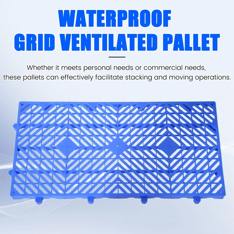 ABWR-Plastic Pallet, Waterproof Grid Ventilated Pallet, Storage Grid Mat For Garage Kitchen Supermarket Storage Basement,4Pcs 2