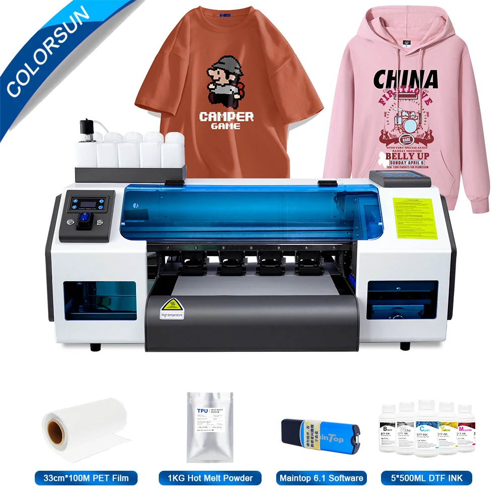 

Colorsun A3 DTF Printer T-shirt Printing Machine For Epson XP600 Direct to Film Printer For T-shirts Hoodies Jeans Shoes Hat