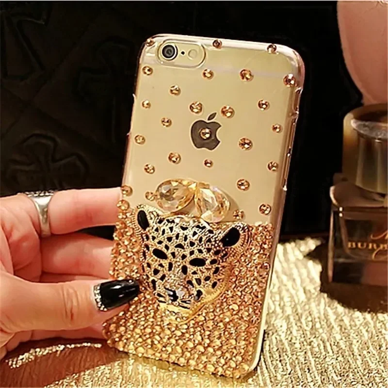 

Rhinestone Leopard head Cases For iphone15Pro 14Plus 13 Pro 12 Mini 11Pro MAX X XSMAX XR 7 8 PLUS Phone Case Diamond Cover coque