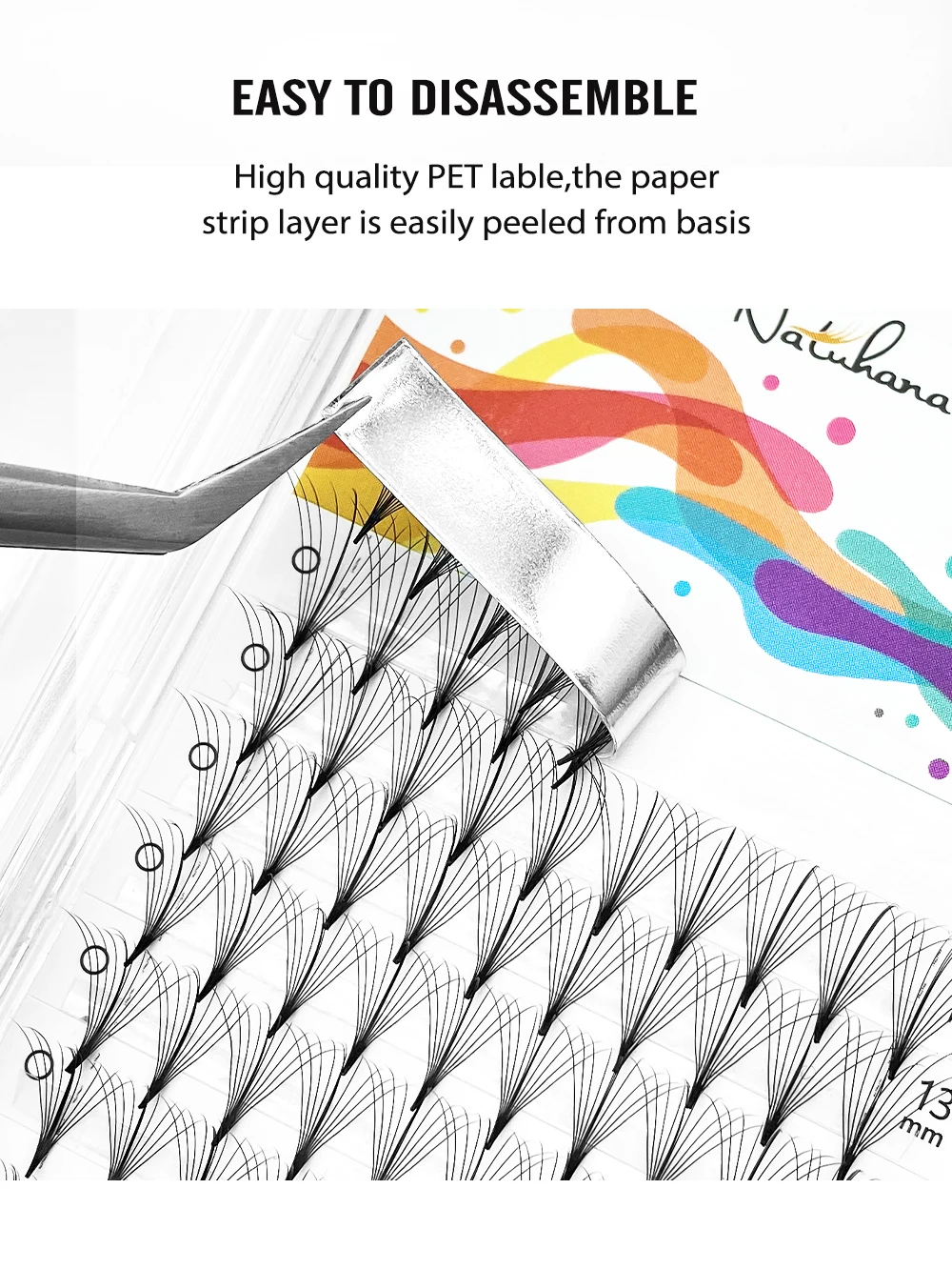 NATUHANA Wispy Premade Fan Lashes 7D 9D Long Stem Premade Volume Wimpernverlängerung Sharp Stem Sandwich Individuelle Kunstwimpern – Detail 6