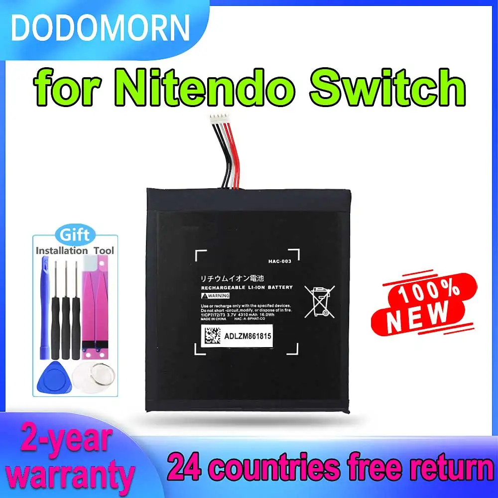 Dododomorn-bateria Recarregável Li-ion para Consola de Jogos Nintendo Switch 2023 Baterias com Ferramentas de Reparação 3.7v 4310mah Hac 003