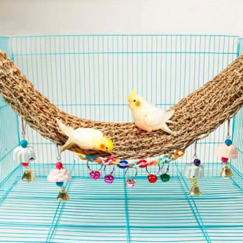 

Climbing Net Hammock Hanging On Parrot Cage Climbing Ropes Ladder Chew Toys For Birds 29X7inch
