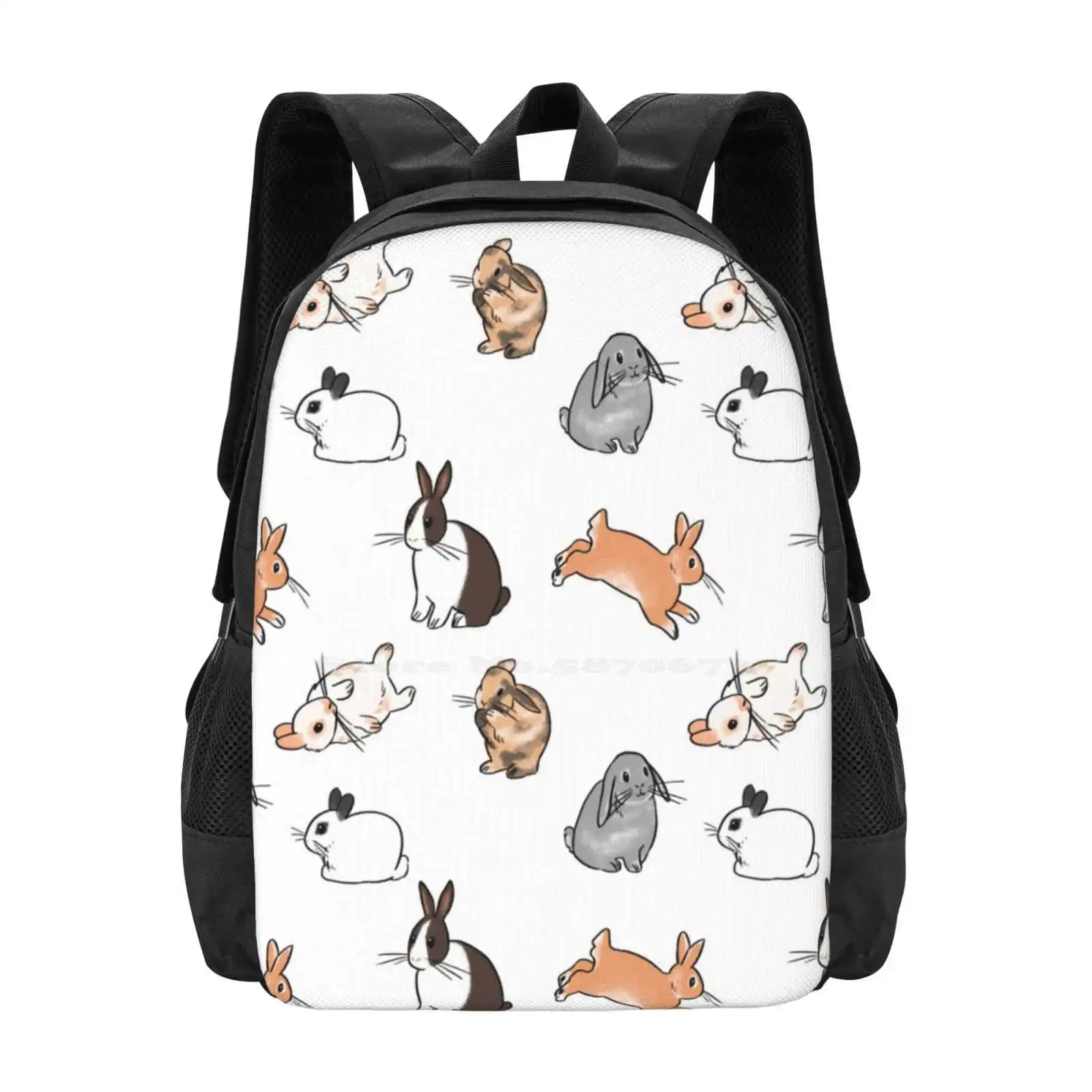 

Bunnies Teen College Student Backpack Pattern Design Bags Bunnies Bunny Rabbits Animals Pets Cute