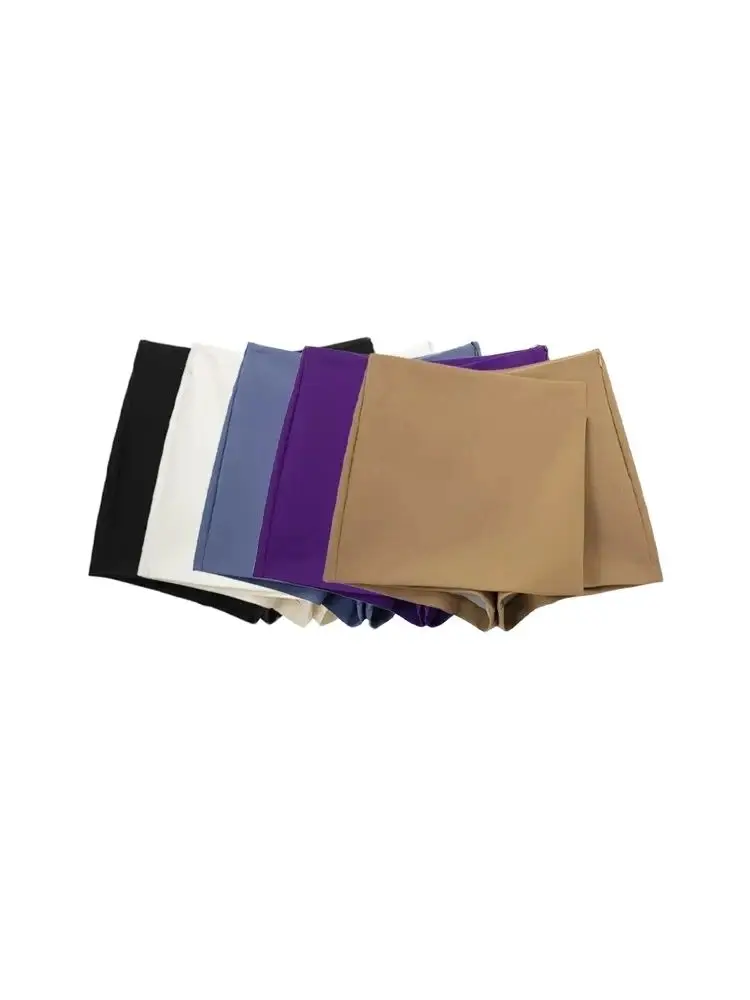 Falda corta asimétrica estilo Pareo a la moda para Mujer, faldas Vintage de cintura alta con cremallera lateral, falda para Mujer