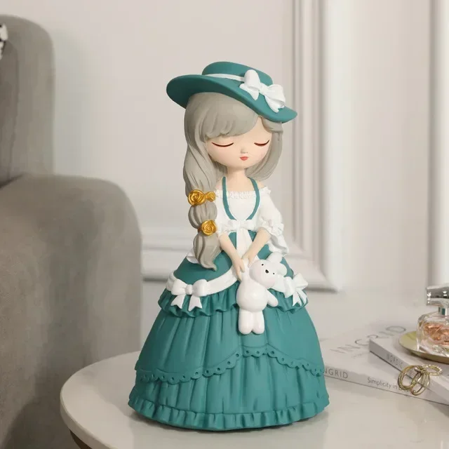 

Modern Sweetheart Princess Resin Adornments Home Livingroom Desktop Sculpture Crafts Cabinet Store Club Figurines Accessories