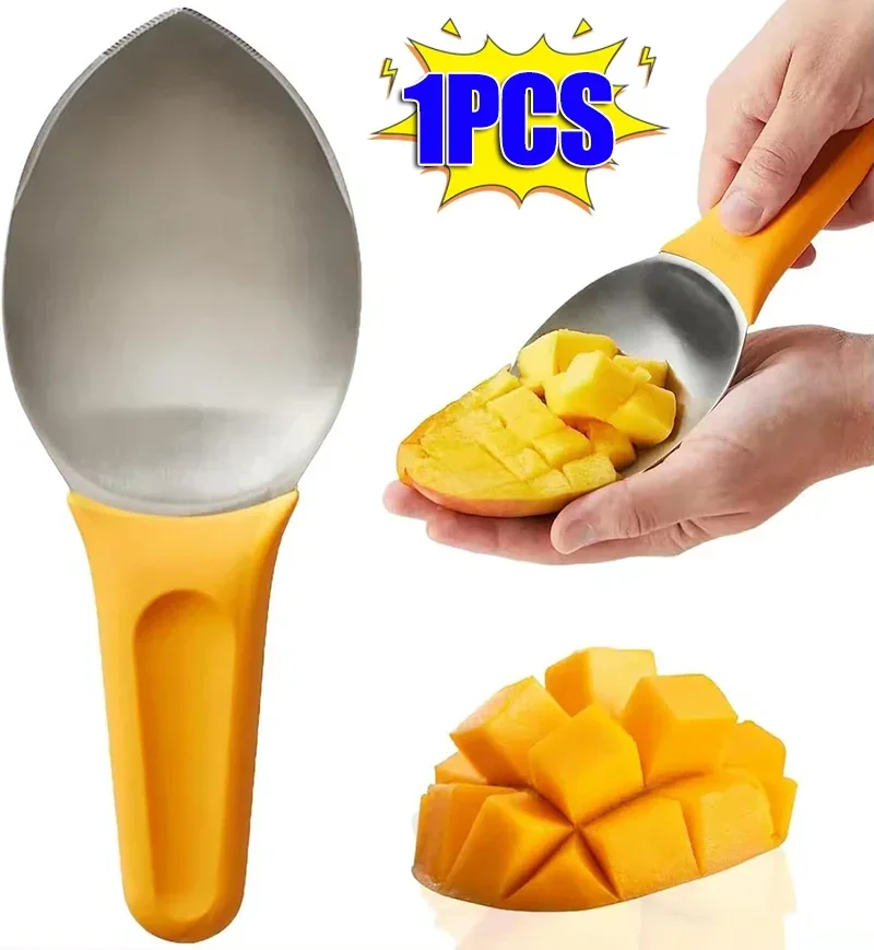 Multifunctional Fruits Peeling Spoon Mango Meat Separator Cutter Home Kitchen Gadgets Fruits Watermelon Cutting Digging Spoon