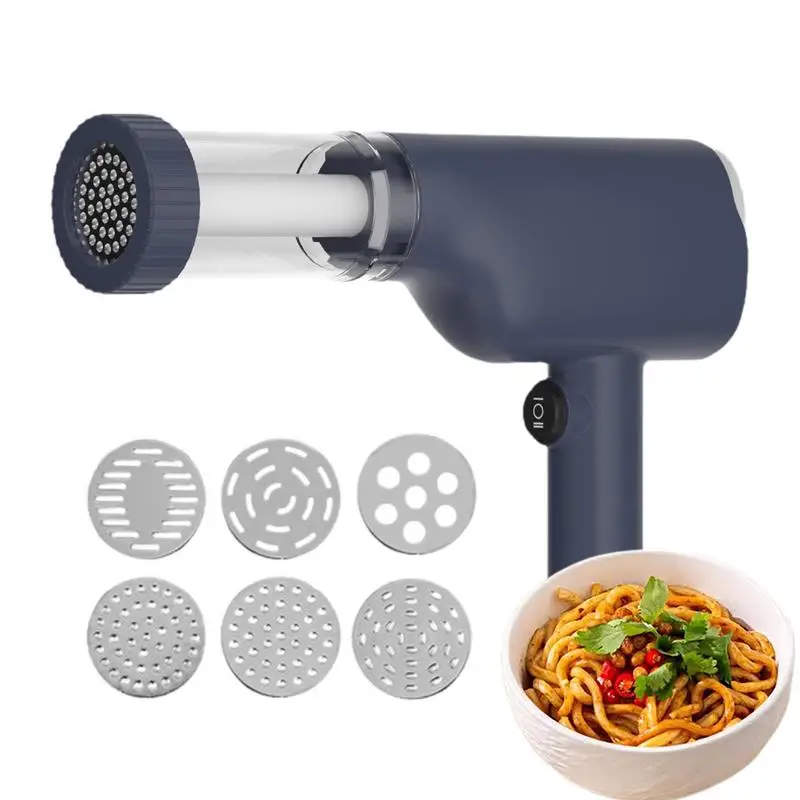 Electric Pasta Maker Machine Rechargeable Noodle Maker Cutter Automatic Electric Noodle Press Cutter With 6 Different