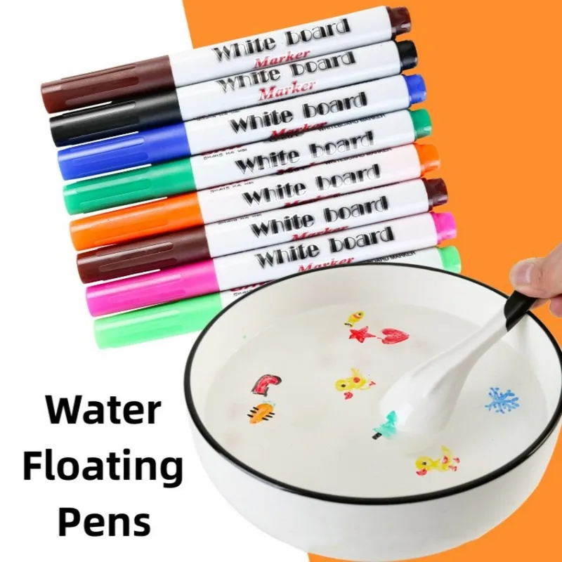 8/12colors Magical Water Painting Pen Set Water Floating Pens Kids Doodle Drawing Art Education Pens Whiteboard Markers Supplies