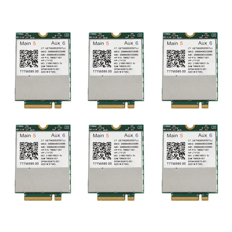 

NEW-6X Lt4120 X5 LTE T77W595 796928-001 4G WWAN M.2 150Mbps LTE Modem For HP Elite X2 840 850 G3 640 650 645 G2 Green