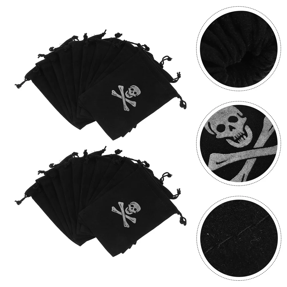 

Pirate Drawstring Bag Creative Candy Bags Jewelry Halloween Polyester Gold Coin Pouch Portable Child Storage Bags