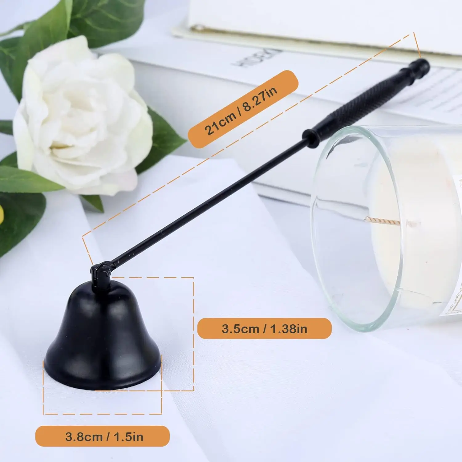 Candle Snuffer Stainless Steel Smokeless Candles Wick Bell snuffer Put Off flame Tool Cutter Black Gold Rose Silver Decor 1pc