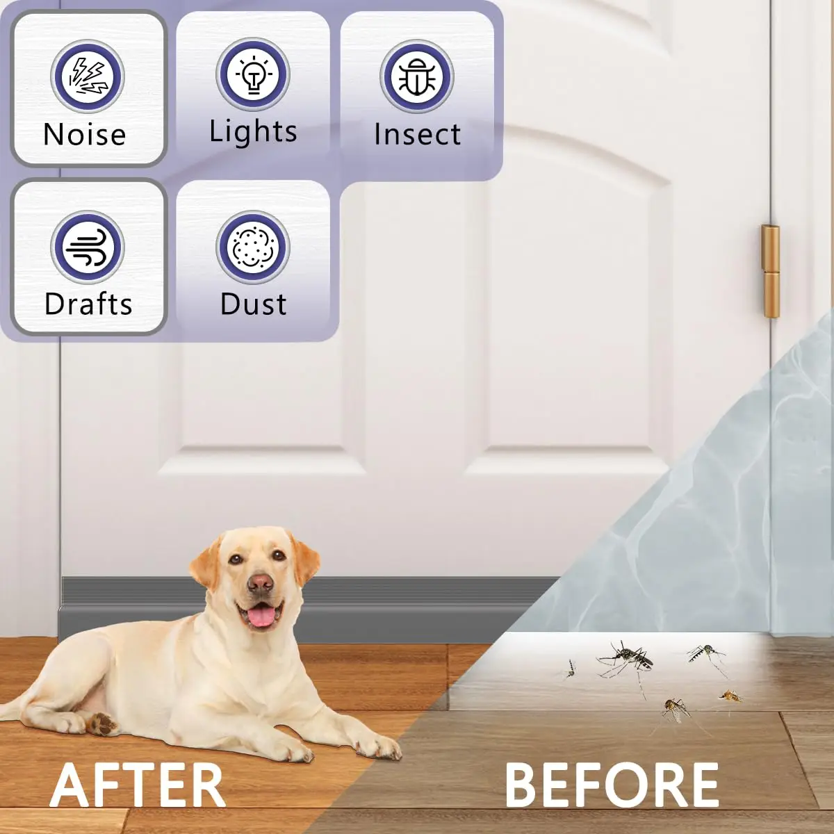 Weatherproof Door Draft Stopper and Noise Blocker