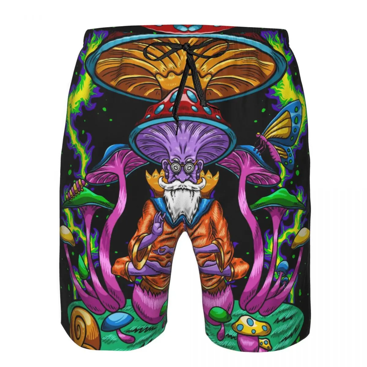 

Mens Quick-drying Beachwear Psychedelic Mushroom Wise Meditation Swimsuit Men Bathing Suit Men's Swimwear