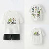 Summer 2025 Kids Baby Boy Outfits Summer Fashion Toy Story Disney Print Tops Tee + Shorts Toddler Boy Clothes Suit Kid Clothes 1