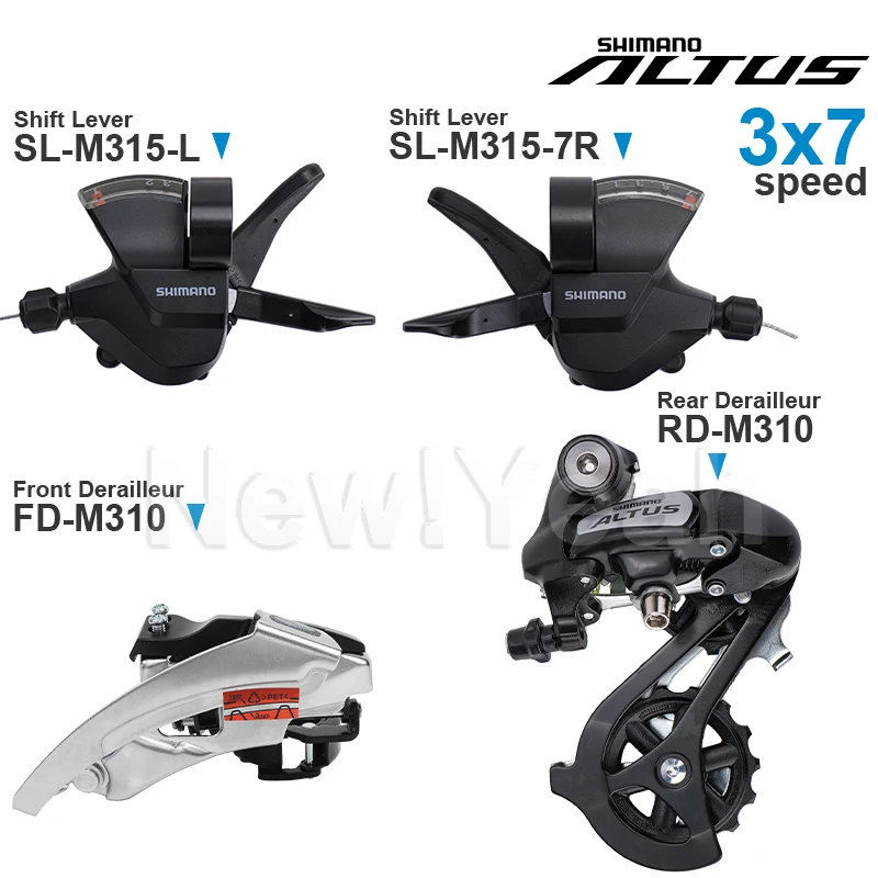 SHIMANO ALTUS M315 3×7/8 Speed Groupset with SL-M315 Shifters and FD-M310 RD-M31