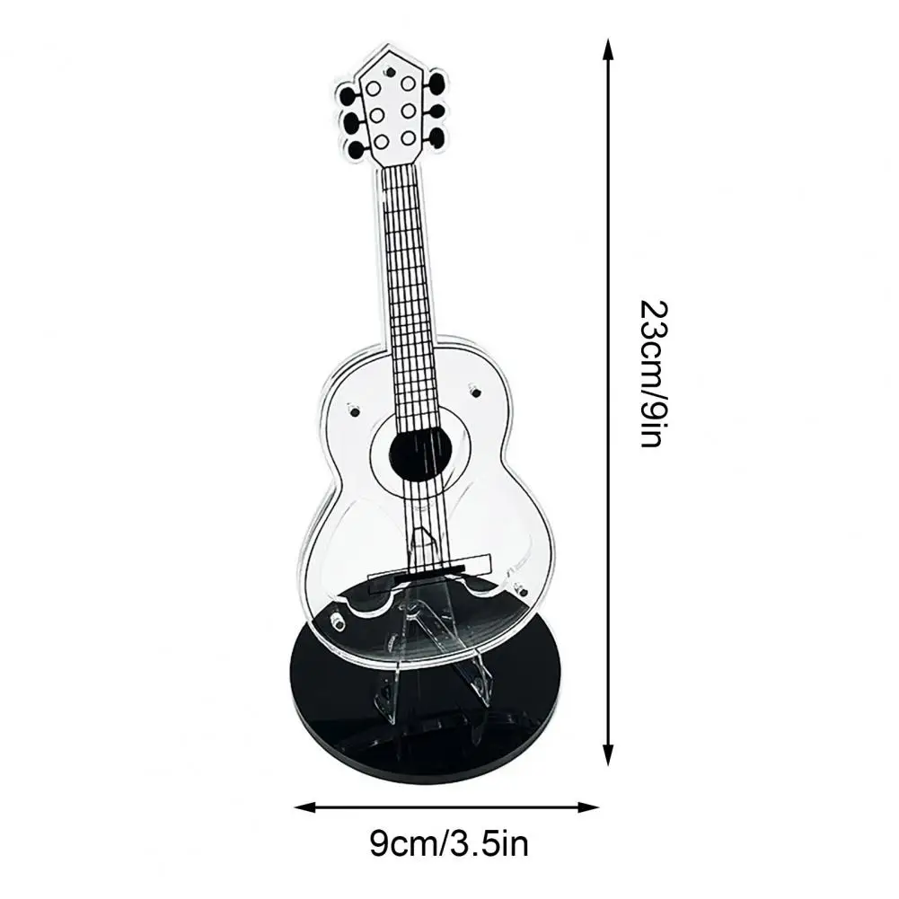 Acrylic Guitar Pick Holder with Stable Base Guitar-shaped Pick Case Transparent Guitar Holder Musicians Accessories