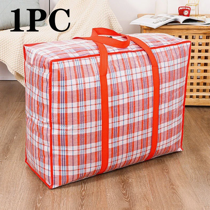 thumbnail image 1 of Bolsa de mudanza portátil impermeable, bolsa de embalaje de equipaje multifuncional, bolsa tejida gruesa, bolsa de almacenamiento de ropa con edredón de gran capacidad, 1 of 5