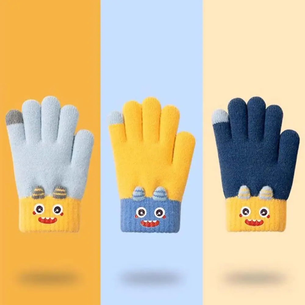 Cartoon Winter Warm Children's Gloves Soft Stretch Thickened Student Writing Gloves Full Finger Gloves for Women & Men