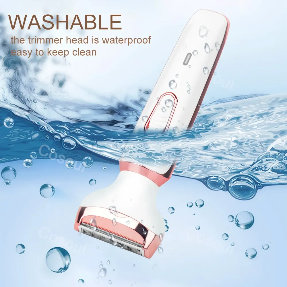 4 in 1 Women Body Hair Removal Shaver Trimmer Epilator Underarm Hair Leg Pubic Sensitive Area,electric shaver,body hair trimmer,hair removal epilator