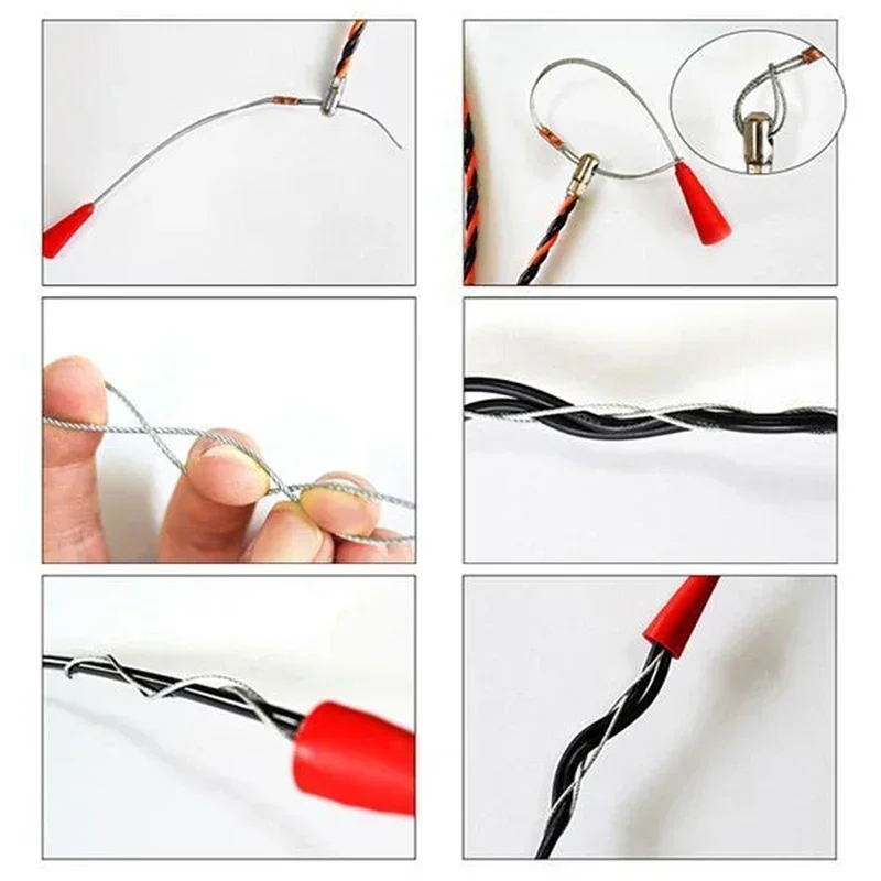 5-40M 5mm Cable Puller Fiberglass Electric Cable Wire Puller Electrical Tool Tape Guide Device Push Duct Snake Rodder Fish cable puller