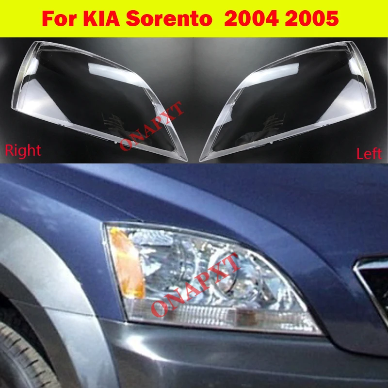 

Front car headlamp For KIA Sorento transparent lampshade lamp shell headlight Lens glass cover 2004 2005