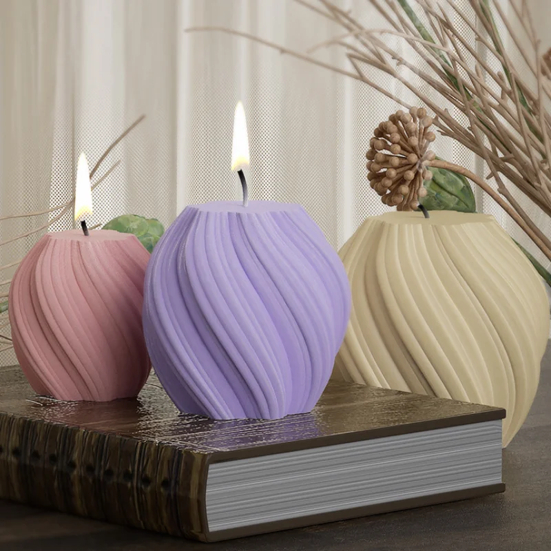 Gemos 3D Geometric Candle Silicone Mold Waves Shape Silicone Molds for Candles DIY Soap Resin Plaster Mould