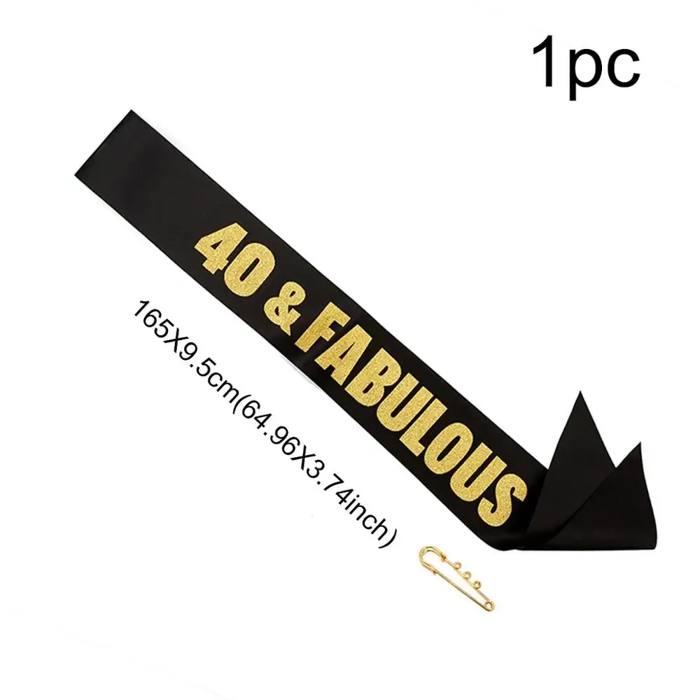Kit Decorazioni Per 40° Compleanno – Nero E Oro – Striscione, Palloncini Foil, Bicchieri Champagne – Per Uomo E Donna