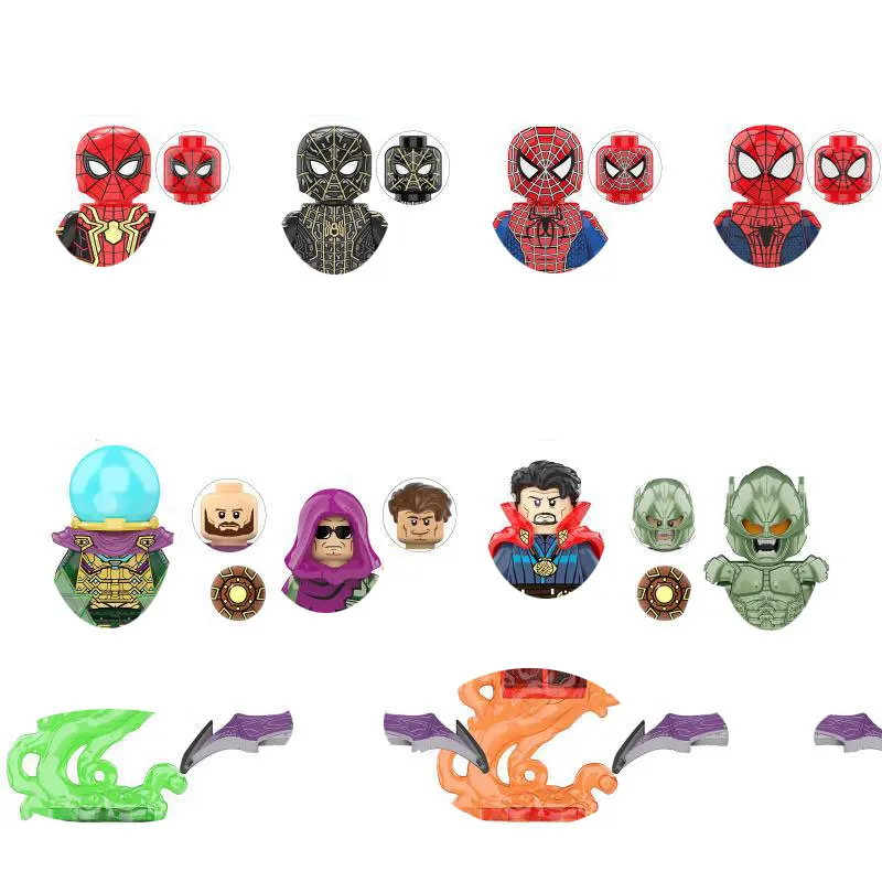 Supereroe Spider Spider-Honduras Building Block Doctor Octopus Mysterio Miles Morales Lizard Electro Action Figure Giocattolo Per Bambini