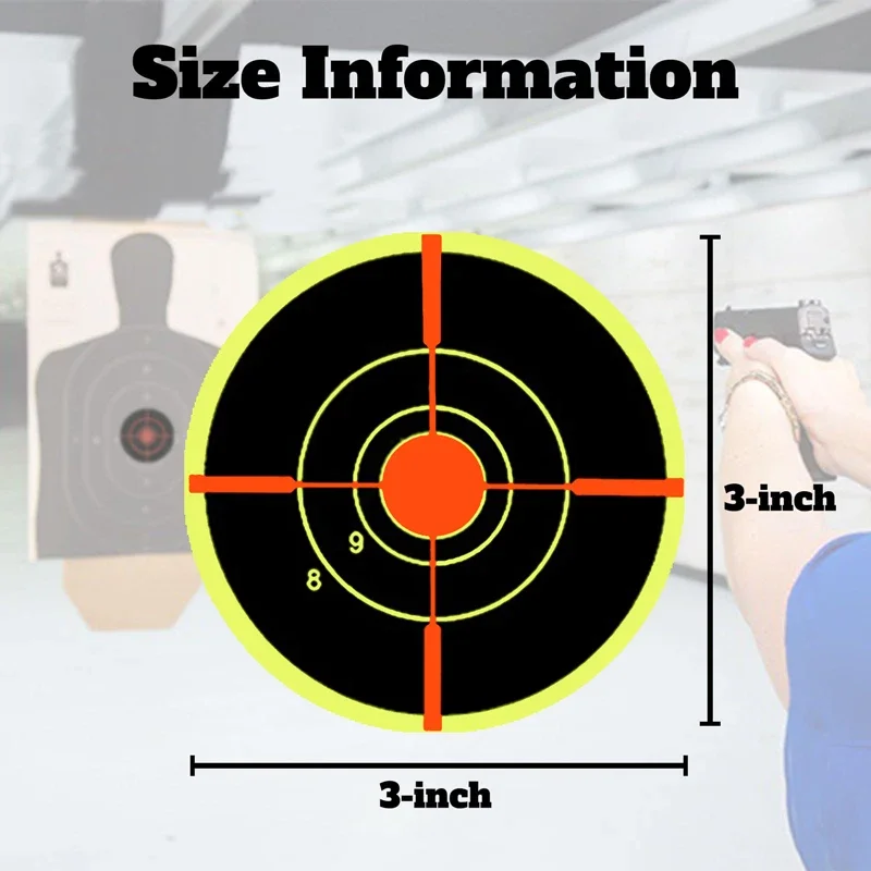 Shooting Reactive Practice Training Splatter Splash Paper 50/100/200Pcs Per Roll 3inch Adhesive Shooting Sticker Targets