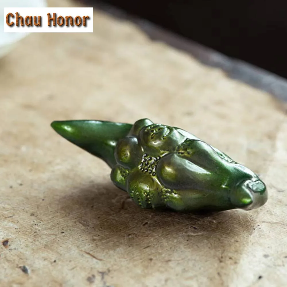 Handmade Zisha Tea Pet Color Changing Water Chestnut Fruit Tea Play Figurine Yixing Purple Clay Pen Holder Sculpture Decoration