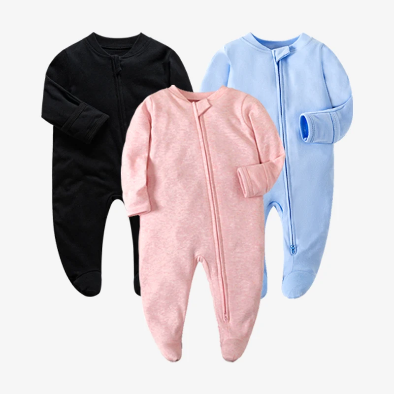 Pyjama barboteuse pour nouveau-né, fermeture éclair, pour fille et garçon – Image 4