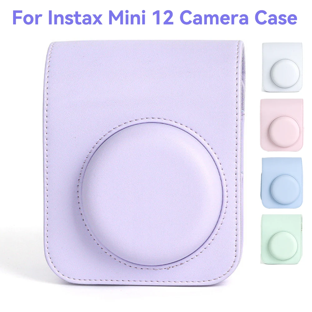 

For Instax Mini 12 Camera Case Travelling Bag PU Leather Soft Shoulder Bag for Fujifilm Film Camera Bag with Shoulder Strap
