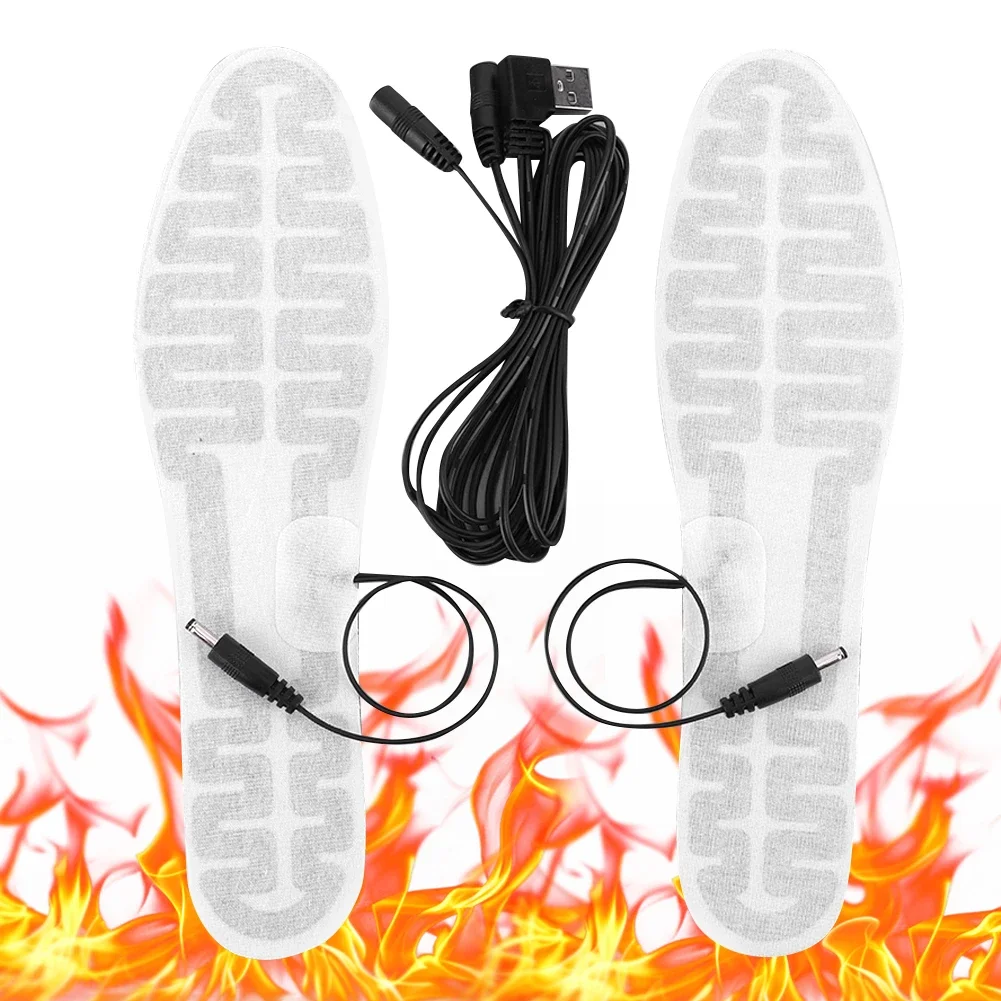 USB Heated Insoles Size 35-45 DIY Customizable Electric Heated Shoes Pad Heating Insole for Outdoor Skiing Winter Foot Warmers