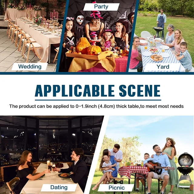 5/1 db Átlátszó Terítőbilincsek Rugóasztal -Klipekkel Asztal Borító Rögzítő Konzol Az Esküvői Otthoni Kellékekhez - Image 5