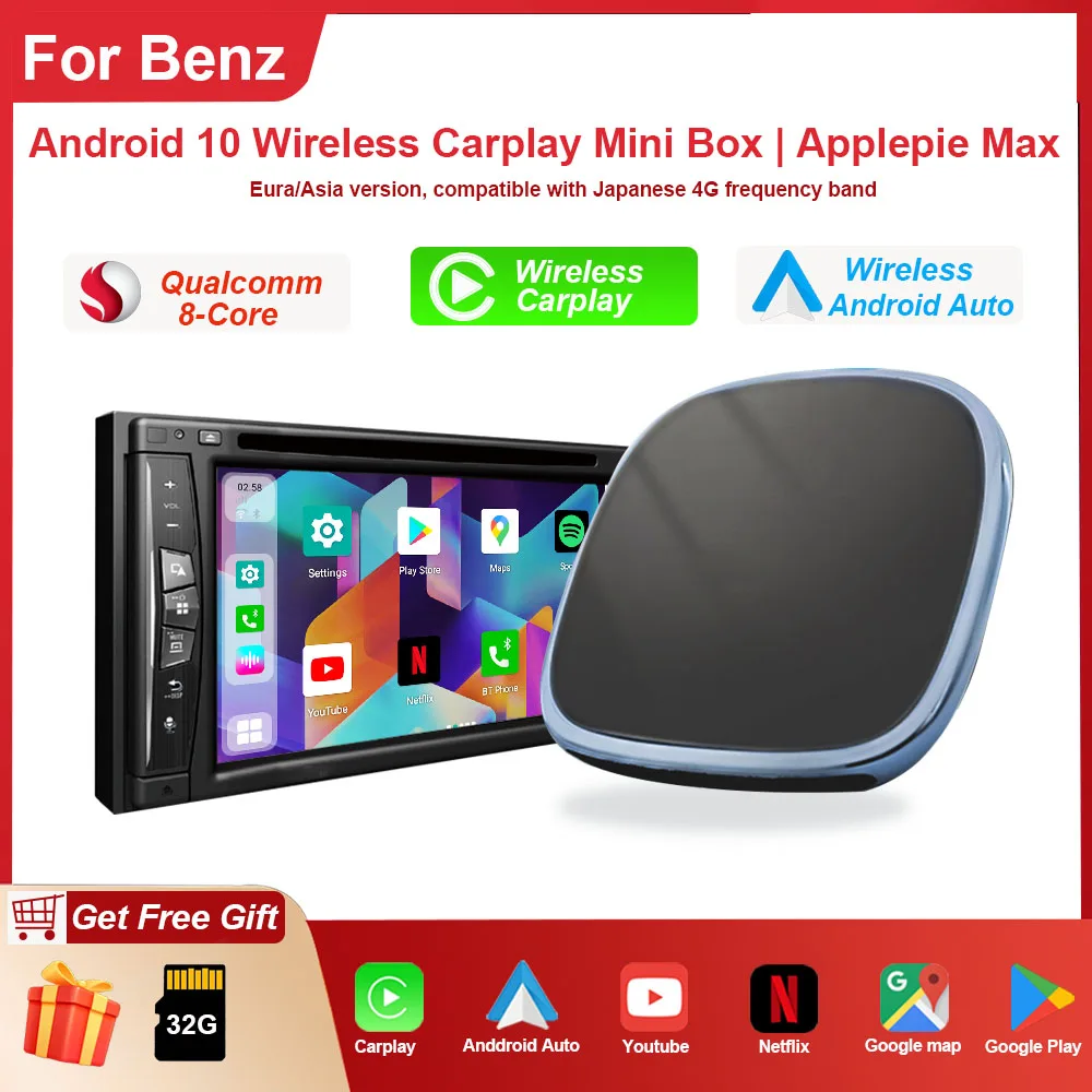 Carplay Ai Box Netflix 안드로이드 자동 무선 Apple Carplay UX999Max Spotify