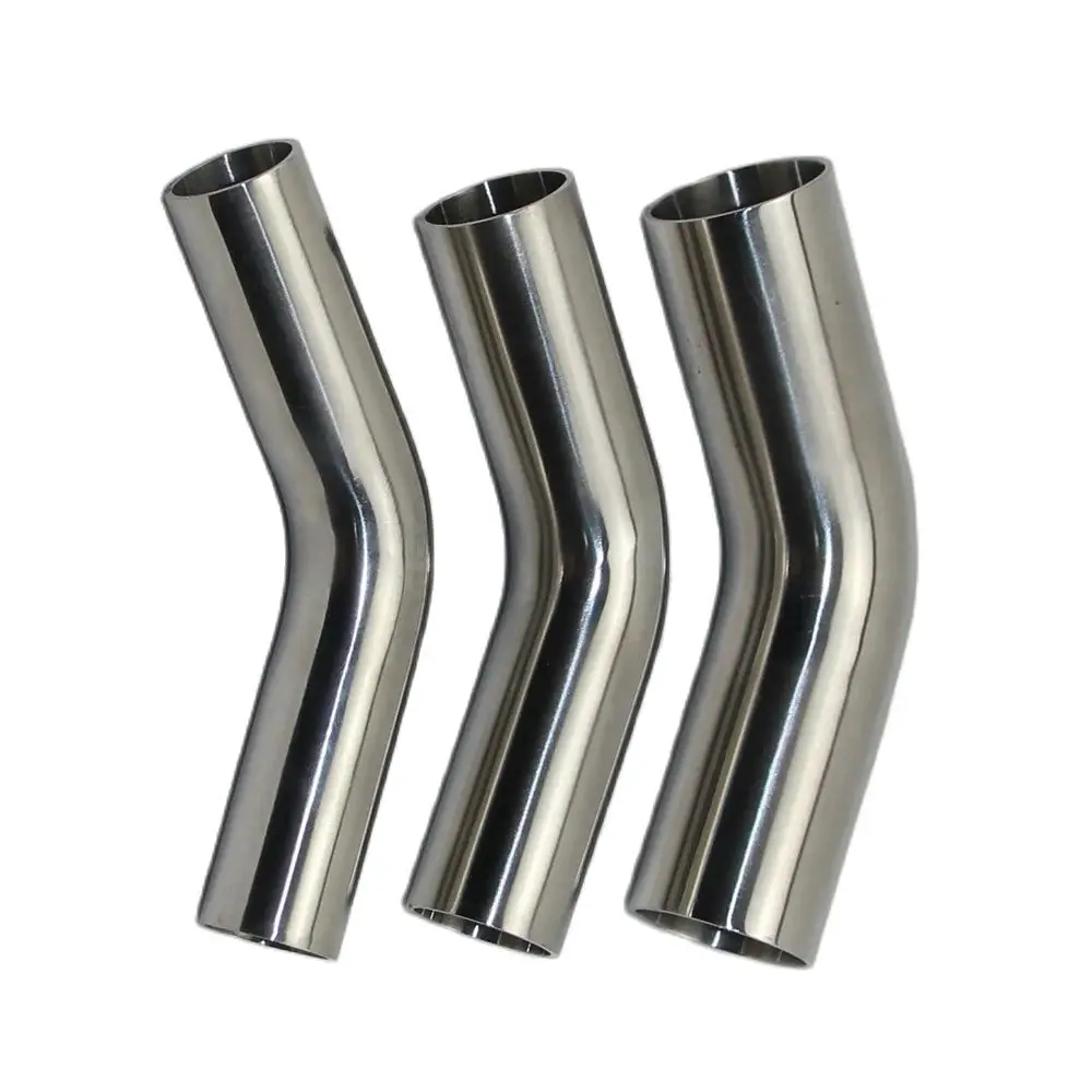 Stainless Steel Tube Steel Pipe Sanitary grade 304 stainless steel 45 degrees lengthened elbow inside and outside polishing automatic welding 1.5/2.0mm