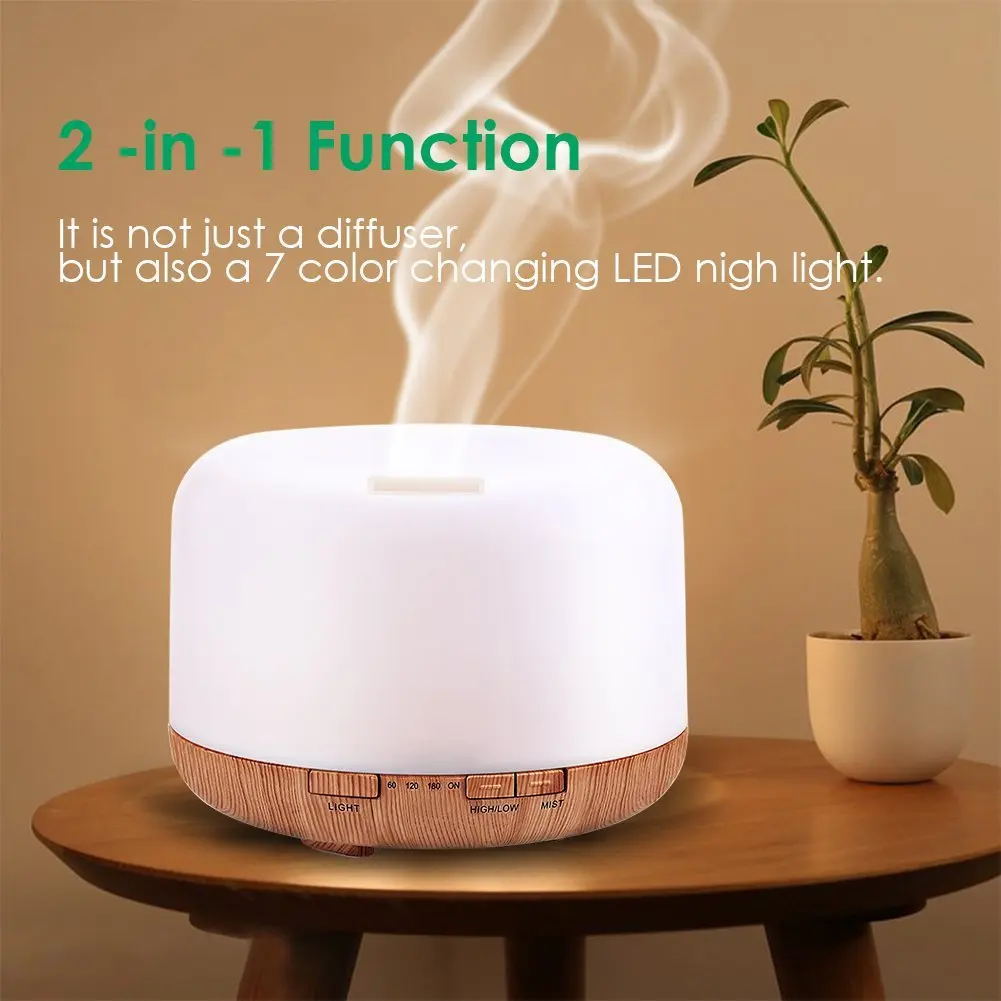 Aroma Diffuser Essential Oil Diffusor Air Humidifier Ultrasonic Remote Control 7 Color LED Lamp Mist Maker For Home 300ml 500ml 6
